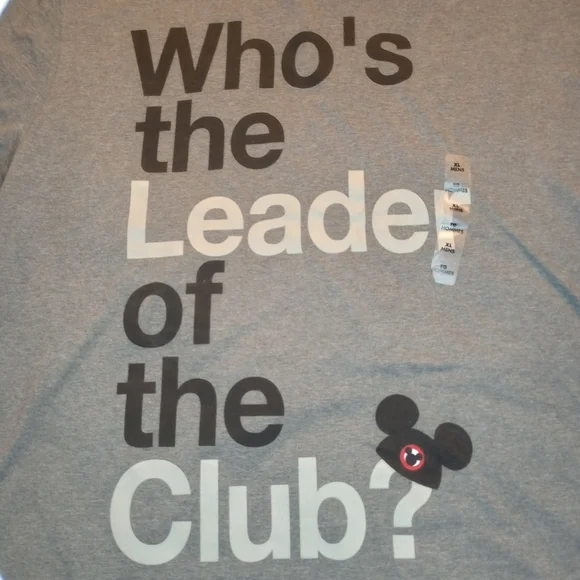 Disney Resort Who's The Leader Of The Club Mickey Mouse Shirt Disneyland Minne - Picture 1 of 6